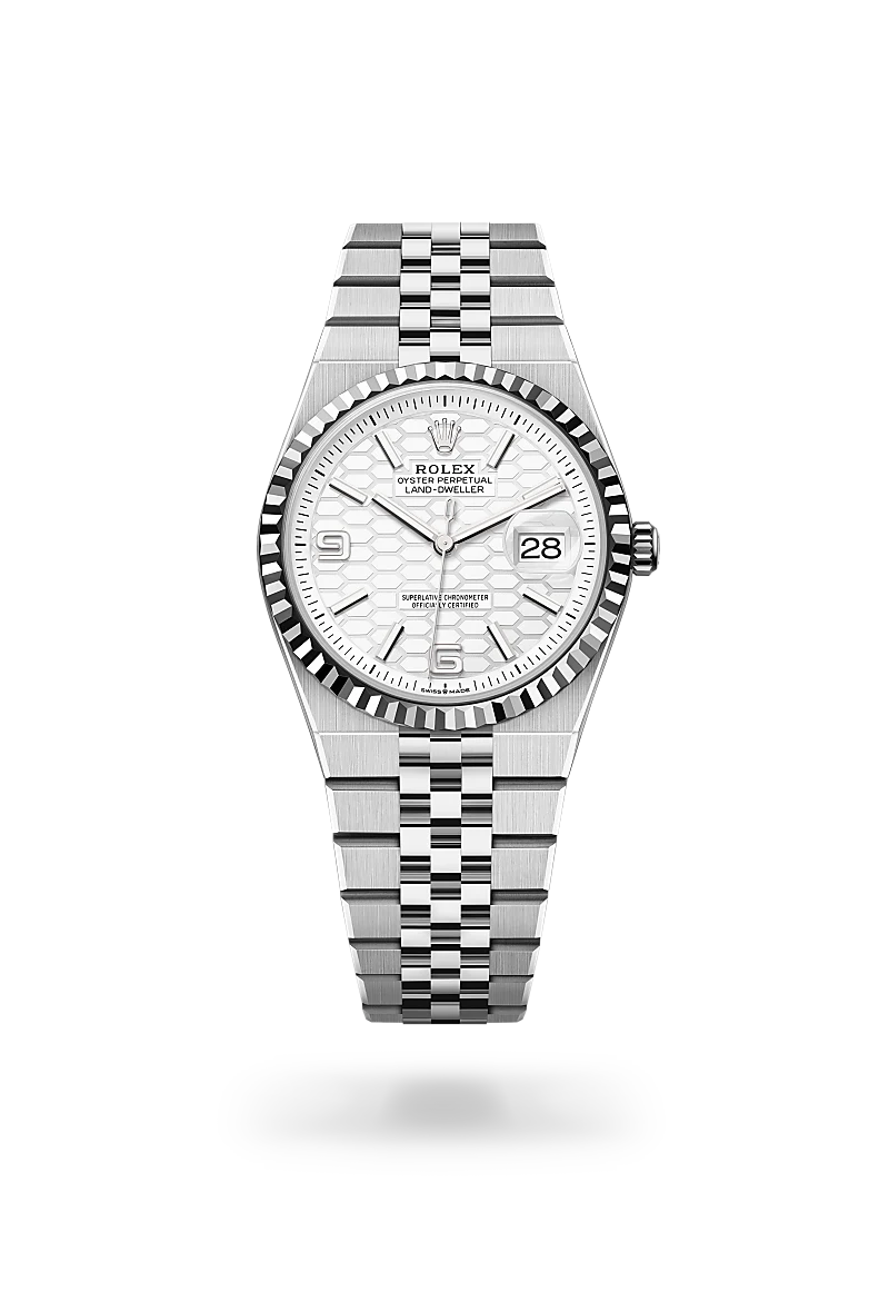Rolex Land-Dweller in White Rolesor - combination of Oystersteel and white gold, M127234-0001 - Vendemmia Joyero